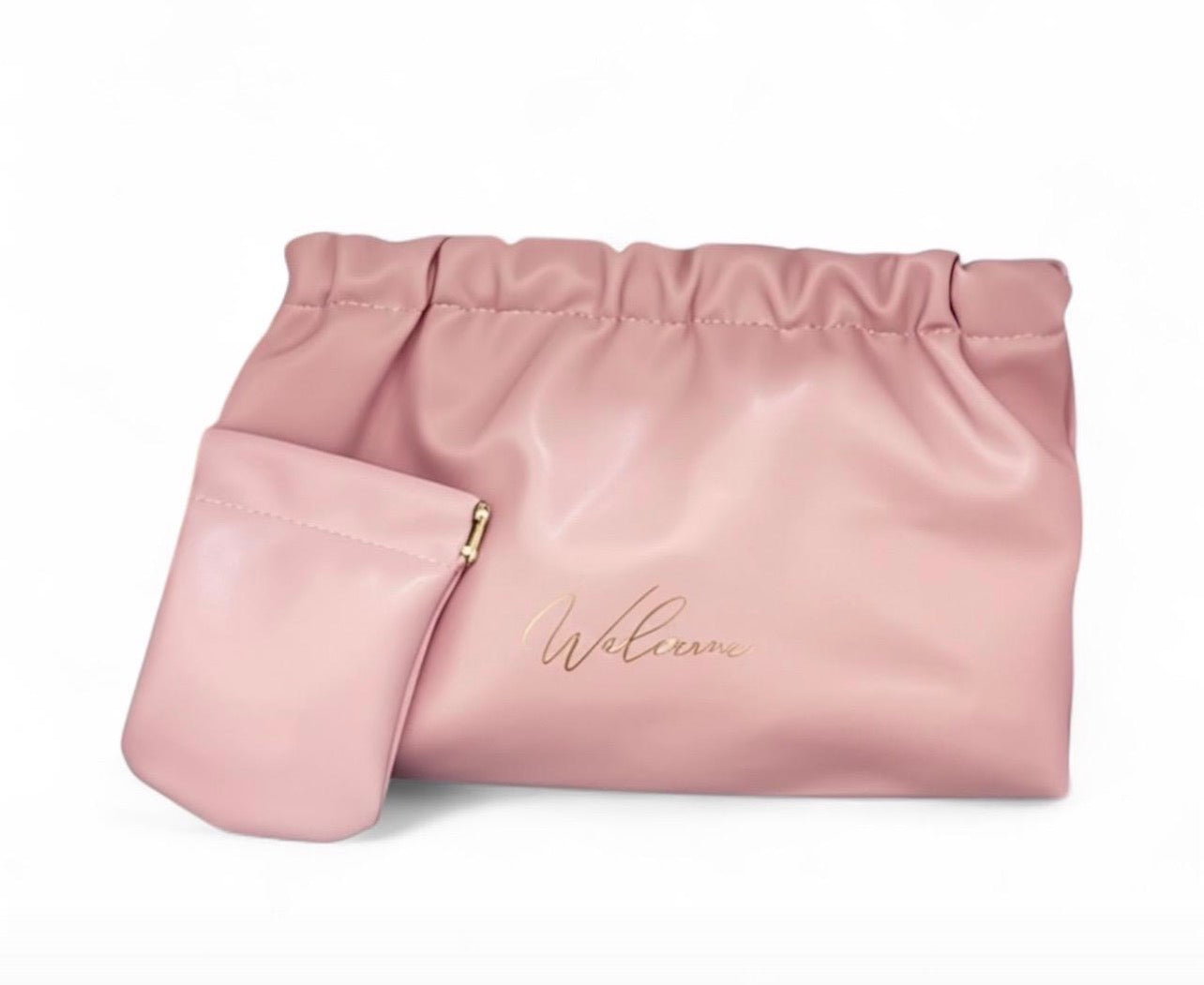 Pink Leather Welcome Pouches