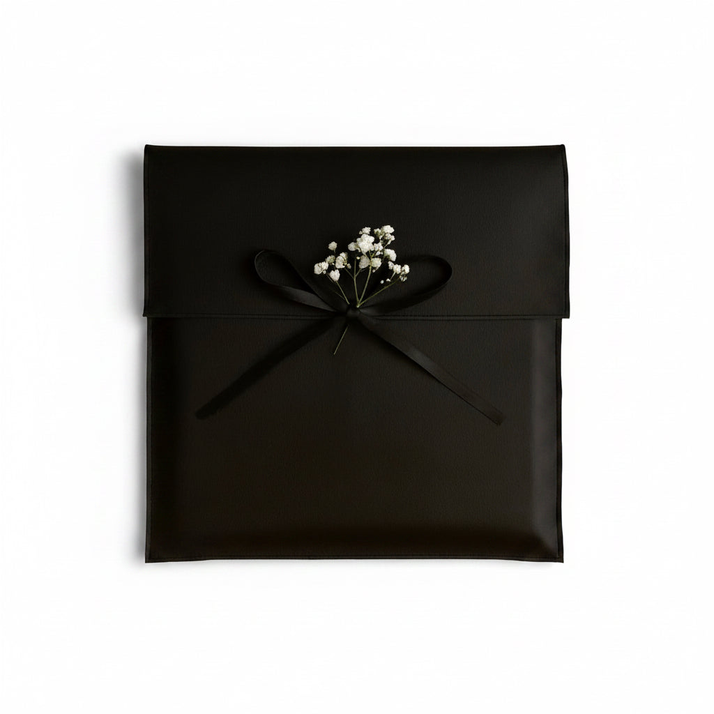 10 x 10 Black leather pouches