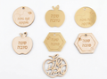 Wood and gold Roth Hashanah tags