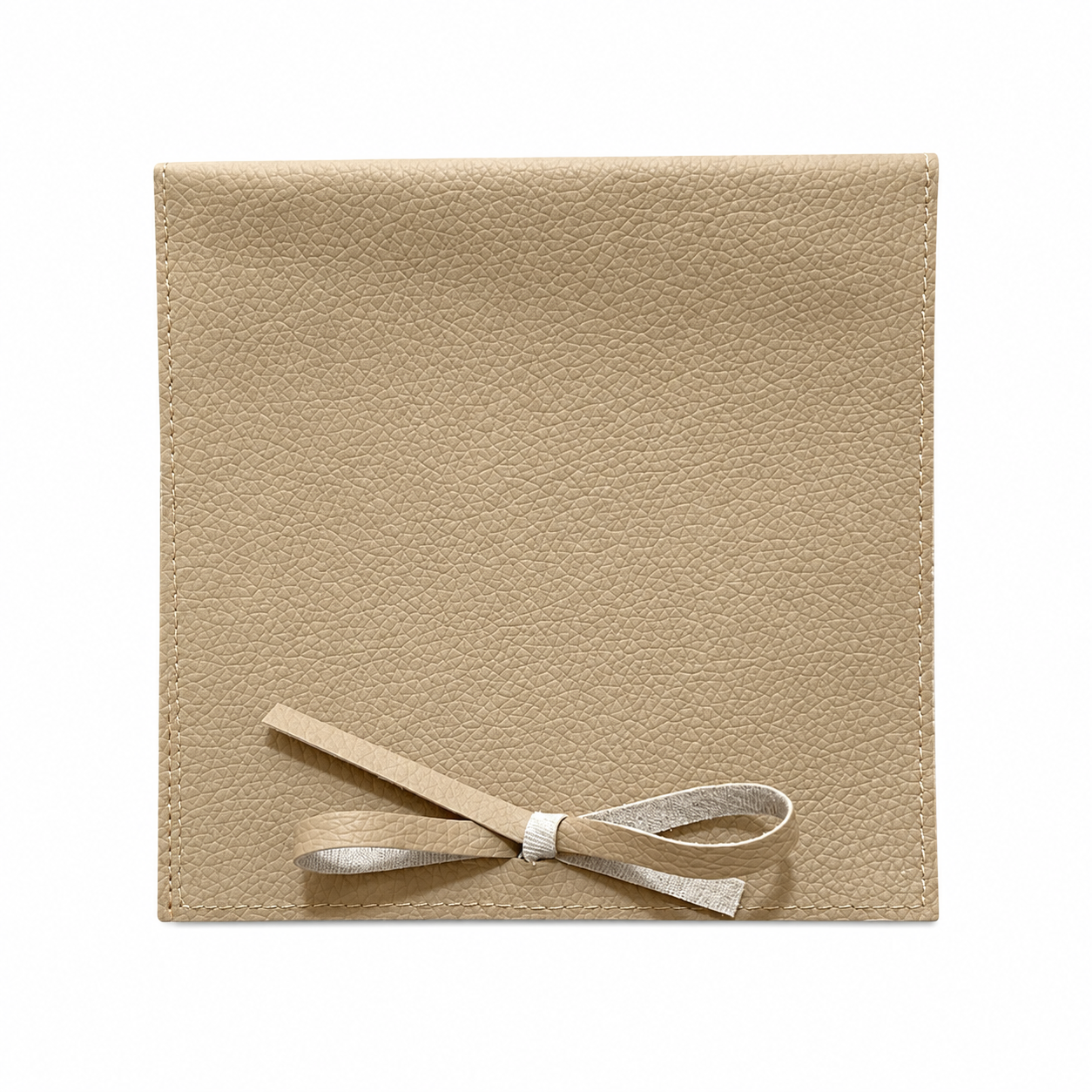 5 x 5 inch beige leather pouches