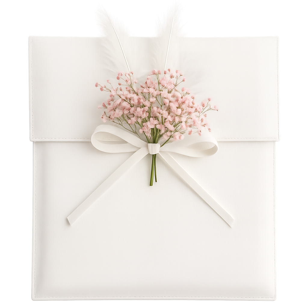 10 x 10 white leather pouches