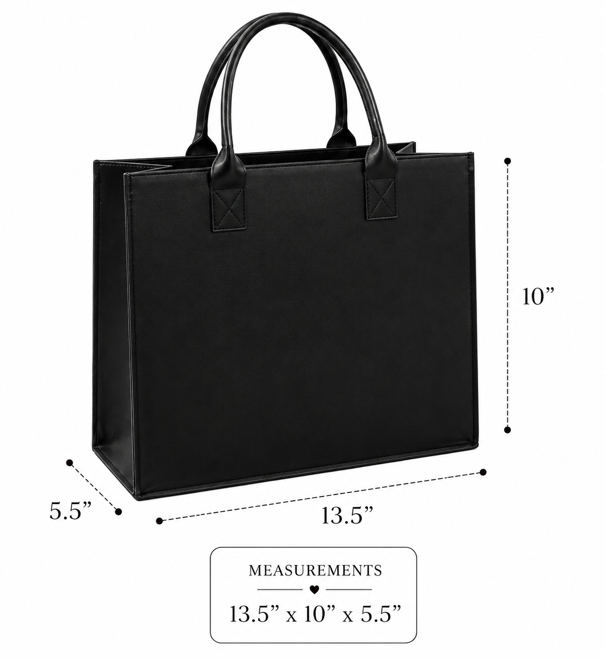 Leather black gift bag